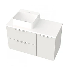 Тумба підвісна Mirater Mateo з умивальником 100 Біла