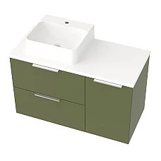 Тумба підвісна Mirater Mateo з умивальником 100 Оливкова