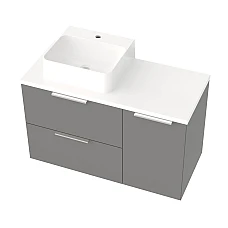 Тумба підвісна Mirater Mateo з умивальником 100 Сіра