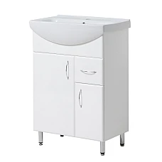 Тумба напольная Mirater Pryama с умывальником 82х55х32 Белая (3 ящика)