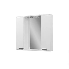 Шафа дзеркальна Mirater Верона 75х100х17 біла, з вставками сірого кольору 