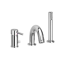 Смеситель на борт ванной с душевой гарнитуром Paffoni Light LIG040LCR хром