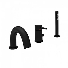 Черный смеситель на борт ванной на 3 отверстия Paffoni Light LIG047NOMAX FLOW