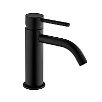 Чорний матовий змішувач для умивальника без донного клапана Paffoni Light LIG071NO