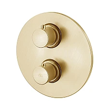 Смеситель для душа с термостатом на 2 потребителя Paffoni Light LIQ018HGSP матовое золото