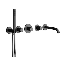 Чорний термостат прихованого монтажу для душу 2 функції Paffoni Modular box MDE001NO