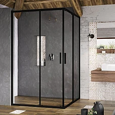 Душевая кабина Ravak Blix Slim BLSRV2K-90 X1XM70300Z1 черный TRANSPARENT