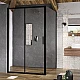 Недвижимая стенка для душа Ravak Blix Slim BLSPS-80 X9BM40300Z1 черный TRANSPARENT