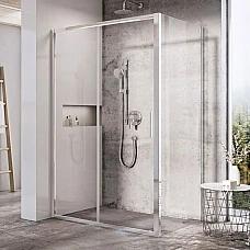 Нерухома стінка для душу Ravak Blix Slim BLSPS-90 X9BM70C00Z1 полірований алюміній TRANSPARENT