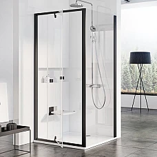 Нерухома стінка для душу Ravak Pivot PPS-100 90GA0300Z1 чорний TRANSPARENT