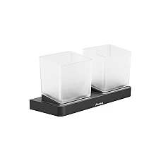 Тримач з двома склянками для зубних щіток Ravak 10° X07P558 чорний 