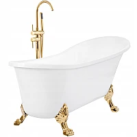 Ванна окремостояча Rea Brasso 160x70 REA-W5631 на золотих ніжках