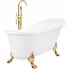 Ванна окремостояча Rea Brasso 160x70 REA-W5631 на золотих ніжках