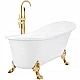 Ванна окремостояча Rea Brasso 160x70 REA-W5631 на золотих ніжках