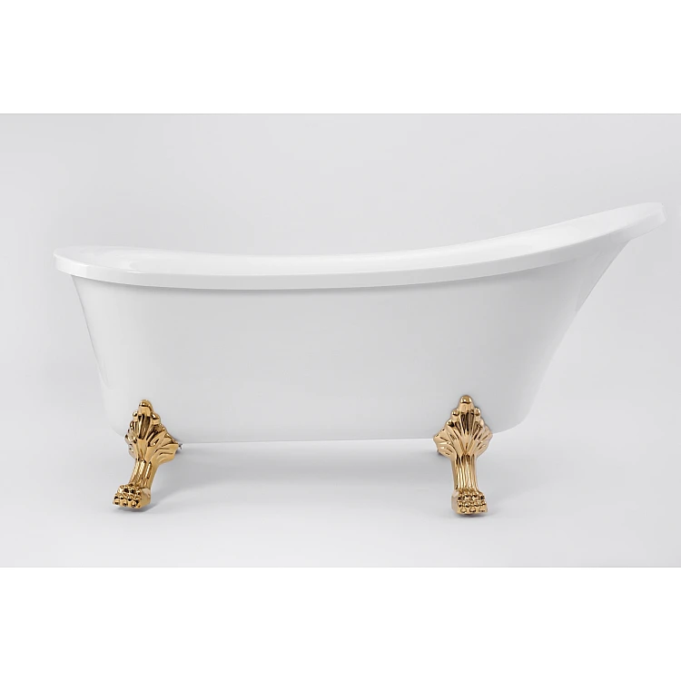 Ванна окремостояча Rea Brasso 160x70 REA-W5631 на золотих ніжках