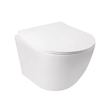 Унітаз підвісний Q-tap Jay QT07335176W безобідковий з сидінням