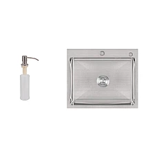 Мойка для кухни интегрированная Lidz Handmade H6050 (LDH6050BRU35371) Brushed Steel 3,0/1,0 мм