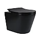 Чорний унітаз підвісний Q-tap Scorpio QT1433053ERMB 51x35 безобідковий з сидінням
