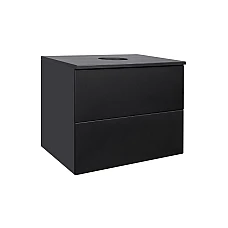 Тумба подвесная Qtap Tern 60х47 со столешницей QT1779TPL602MB черный матовый