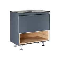 Тумба напольная Qtap Robin 60х47 со столешницей QT1380TNН6002GWO графит/белый дуб