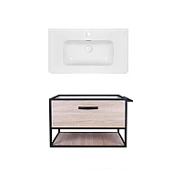 Тумба підвісна Qtap Taurus 80х44 з умивальником Albatross 9H QT71TA44028