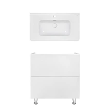 Тумба підлогова Qtap Tern 80х44 з умивальником Albatross 9H QT71TE44094 білий
