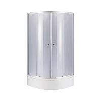 Душова кабіна Latwa SC80x80.SAT.MID.GR напівкругла з піддоном KAPIELKA ST80x80x26