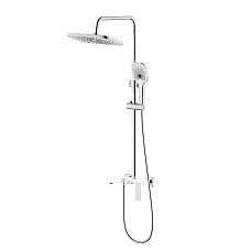 Душевая система универсальная Qtap Gemini на три потребителя (с изливом) QTGEM111CRW45687 Chrome/White