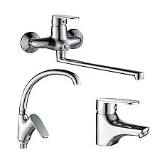 Набір змішувачів 3в1 Lidz Tani (001F1+0052+007F) хром