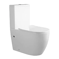 Унитаз напольный Qtap Grand Ultra Quiet безободковый с сиденьем Soft-close WHITE QT26228301W
