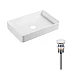 Комплект Qtap Tern: Раковина накладная прямоугольная 600x400x110 мм WHITE + Донный клапан PU02
