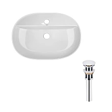Умивальник накладний Qtap Scorpio 60x40 з донним клапаном PU02 білий