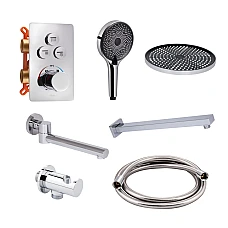 Комплект для душу прихованого монтажу Qtap Votice QTVOT6443T105NKC з душовим набором хром