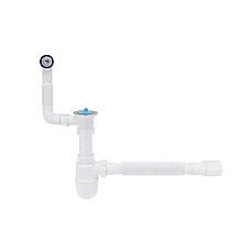 Сифон для кухонної мийки Lidz (WHI) 60 08 E004 00 (вихід 50 мм)