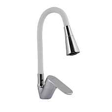 Смеситель для кухни Lidz Tani 008F3 с гибким изливом (k40) LDTAN008F3WCR37037 Chrome/White