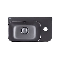 Умивальник з донним клапаном 45х26 Qtap Tern Matt black QT17115117RMB