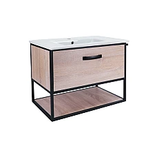 Тумба підвісна з умивальником Qtap Taurus 70х47 QT2472TPT703WO білий дуб