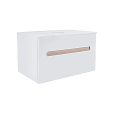 Тумба підвісна Qtap Virgo 80х47 зі стільницею QT1879TPА801WWO білий/білий дуб