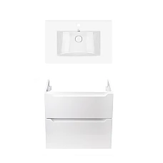Тумба подвесная Qtap Scorpio 70х46 с умывальником Albatross QT71SC43969 белый