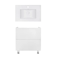 Тумба підлогова Qtap Tern 80х44 з умивальником Albatross E QT71TE44095 білий