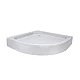 Lidz Душевой поддон KAPIELKA ST80x80x14 низкий, полукруглый, диаметр слива 52 мм