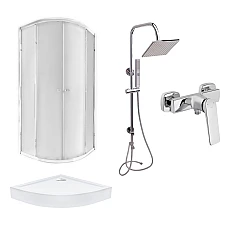 Душова кабіна 90x90 з піддоном та душовою системою Qtap 5