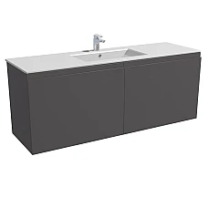 Тумба підвісна з раковиною 150х58 Qtap Scorpio GRAPHITE