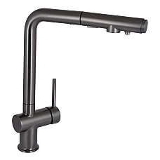 Смеситель для кухни Qtap Rozcesti с выдвижным изливом с подключением для питьевой воды QTROZ367GMB45942 Gunmetal Black PVD