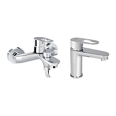 Набор смесителей для ванны 2в1 Lidz Latwa хром