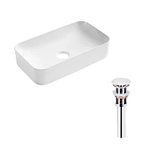 Умивальник накладний Qtap Tern 60x35 з донним клапаном PU02