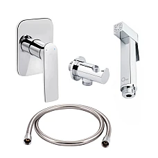 Комплект для биде Vlasta Chrome (QTVLA6228102NC+QTCRMBH030+QTCRMB120+QTHADPVC120C)