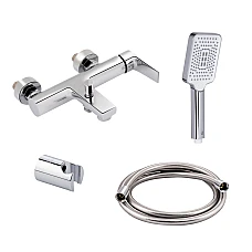 Комплект смесителей для ванны Qtap STENAVA хром