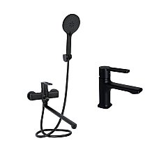 Комплект змішувачів Qtap Taurus QTTAU260BLM45664 + QTTAU270BLM45660