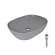 Раковина накладная Qtap Aquarius 470x380x120 мм, Stone grey, прямоугольная, с донным клапаном QTAQA188SG49780